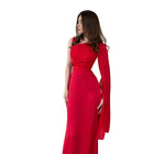 Elegant Single Slim Satin Dress Red