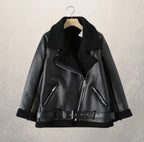 Women's motorcycle leather jacket Black
