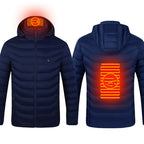 New Heated Thermal Men's Winter Jacket Blue Zone2