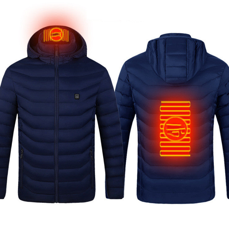 New Heated Thermal Men's Winter Jacket Blue Zone2