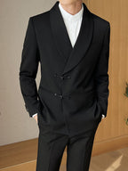 Men's Retro Collar Suit Two-piece Set