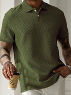 Men's Polo Collar Short-sleeved Shirt Army green