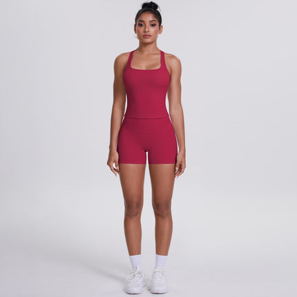 Brushed Outdoor Running Yoga Suit Red