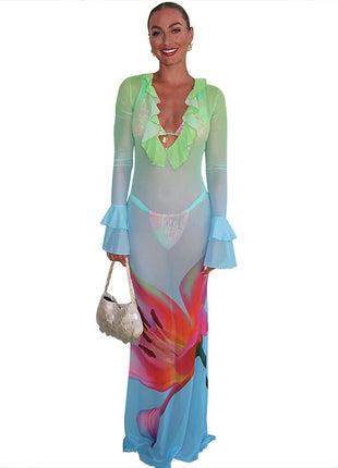 SS Printed Mesh Dress