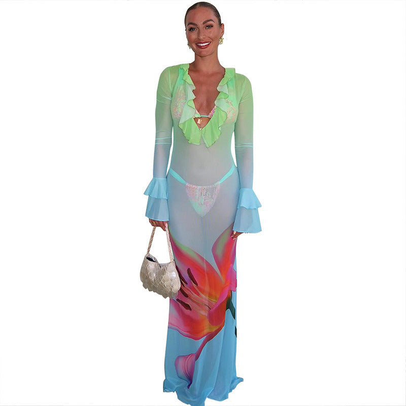 SS Printed Mesh Dress