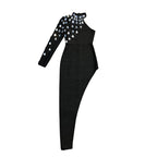 Diamond Set Bandage One-piece Dress