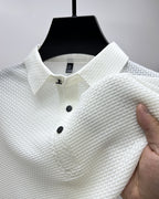 Mesh Ice Silk Short Sleeve T-shirt Mens Clothing White