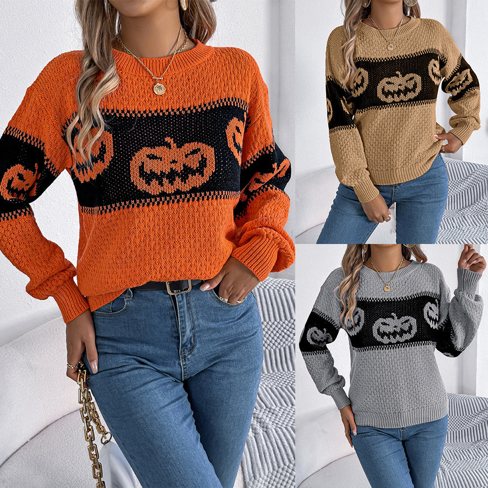 Halloween Pumpkin Head Pullover