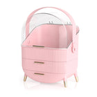 Makeup Organizer Skincare Organizer With 2 Drawers And Transparent Pink