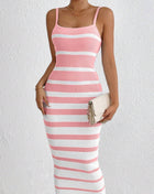 SS Straps Hip Dress Pink