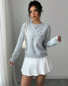 SS Flower Sweater Gray