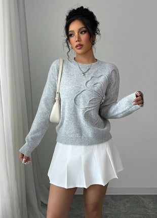 SS Flower Sweater Gray