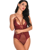 SS Women's Lace Lingerie Wine red