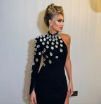 Diamond Set Bandage One-piece Dress