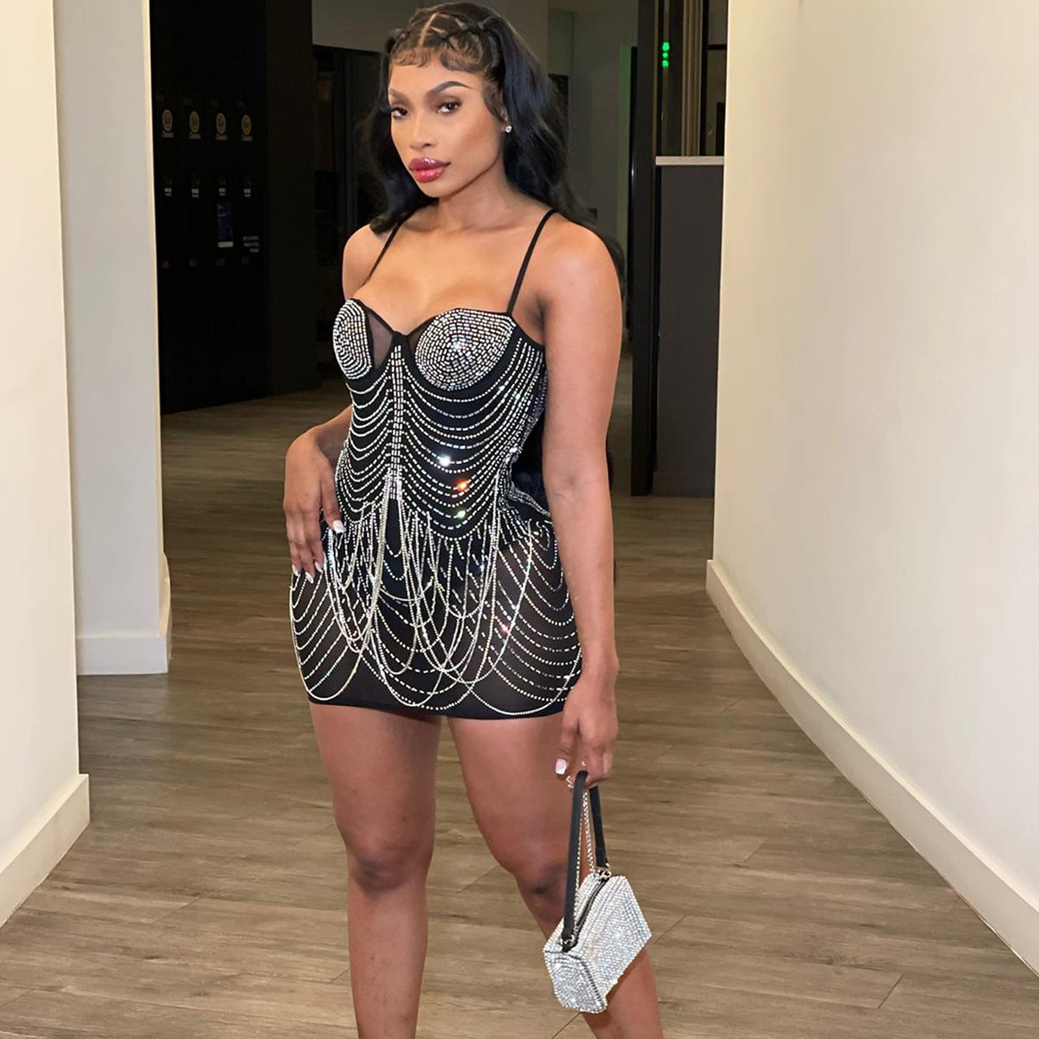 Women's Tassel Suspender Party Dress