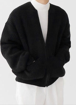 SS Men’s Cardigan Coat Black