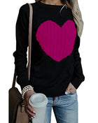 SS Love Sweater Black red heart