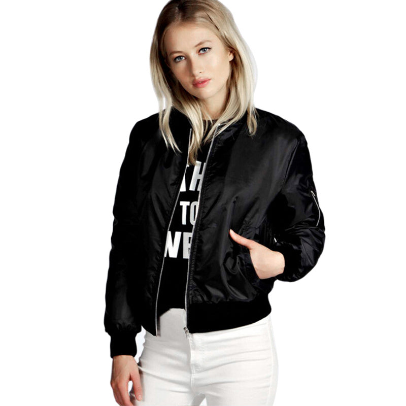 Women’s Short style zipper jacket Black