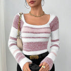 SS Striped Sweater Pink