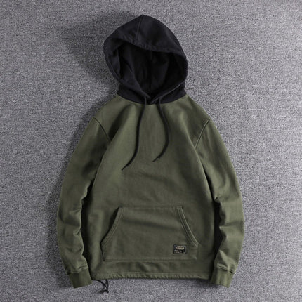 Men's Retro Contrast Color Hoodie