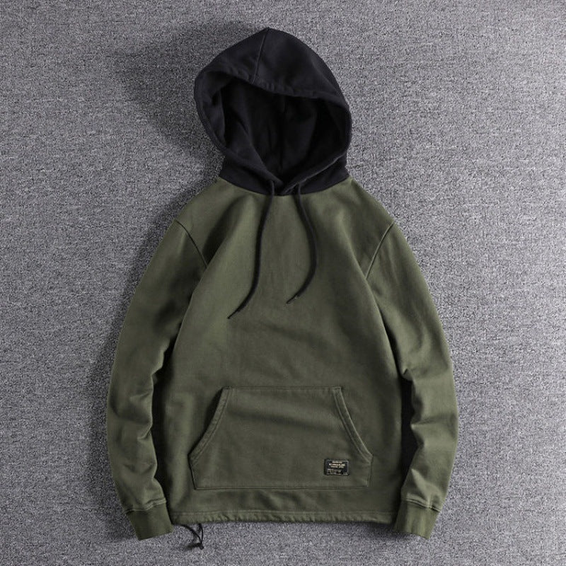 Men's Retro Contrast Color Hoodie