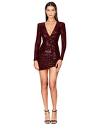 SS Sequins Dress Wine red
