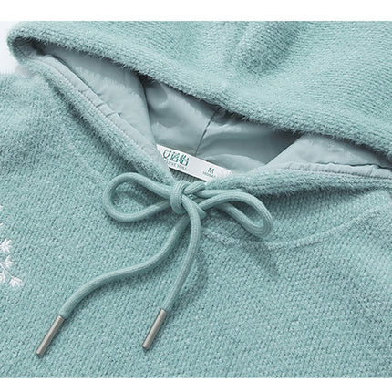 Green Hooded Sherry Embroidered Soft And Sticky For Women