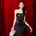 Sequin Stitching Bandage One-piece Dress