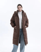 SS Long Puffer Jacket Brown