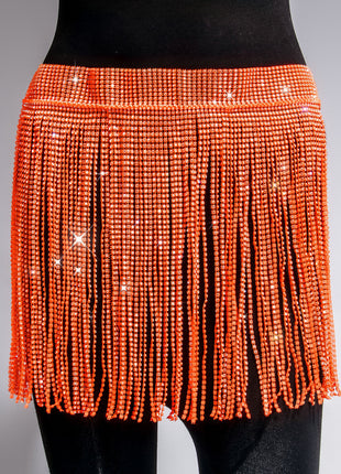 SS Rhinestone Skirt Orange