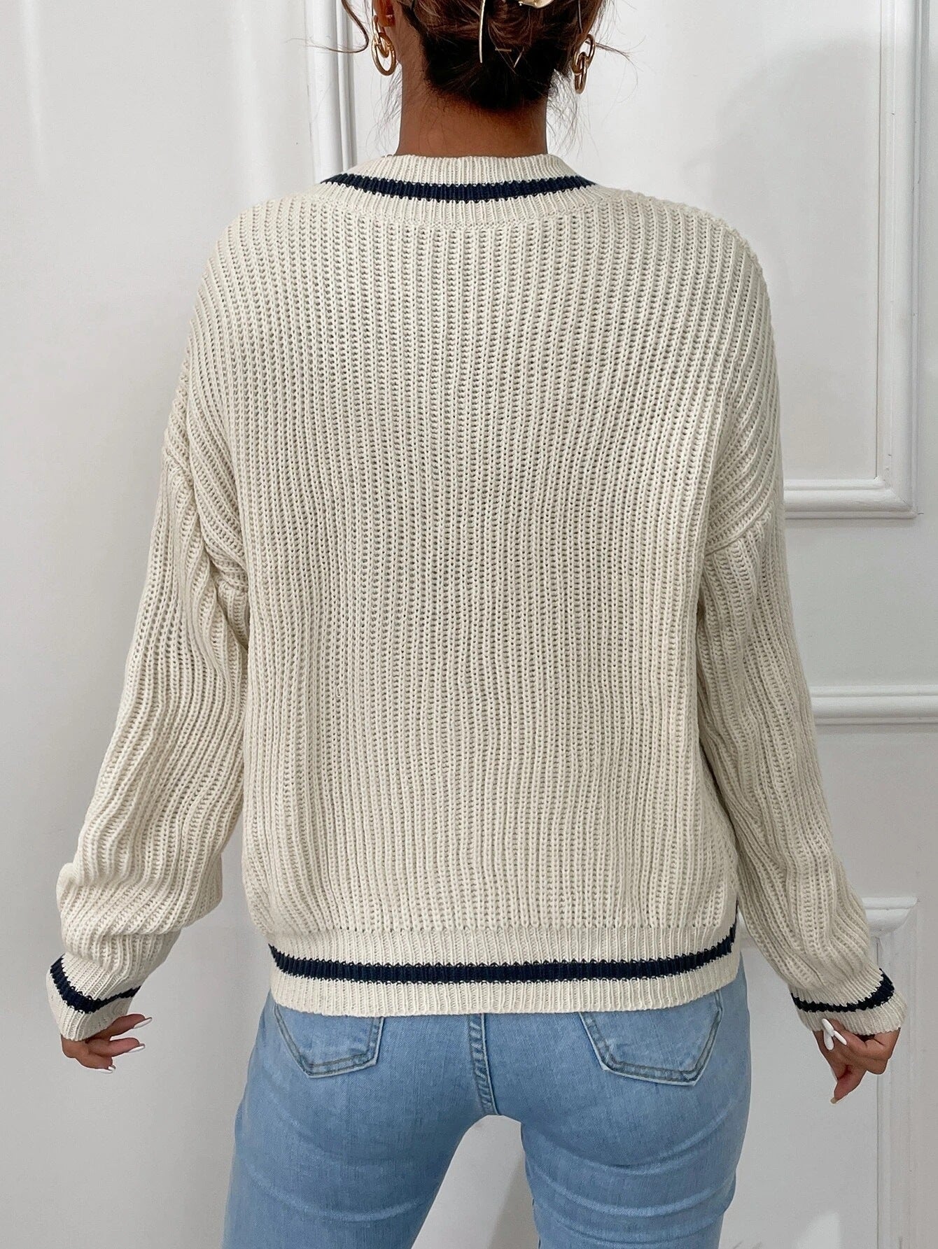 Winter Women's Striped Pullover Sweater