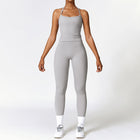 Brushed Yoga Suit Quick-drying Workout Clothes Light Gray