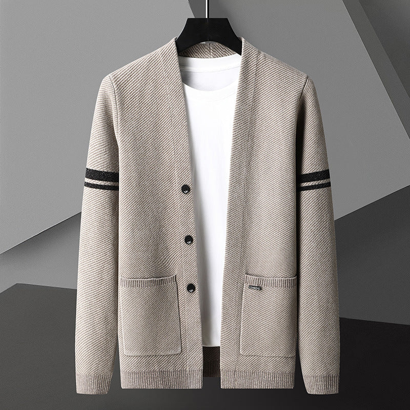 Men's Long Sleeved Sweater Coat