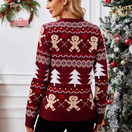 Gingerbread Man Jacquard Leisure Sweater