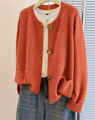 SS Needle Cardigan Orange