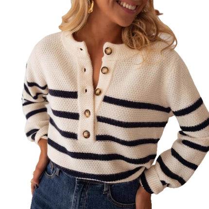 Women's Striped Pullover Top Fashion Cardigan