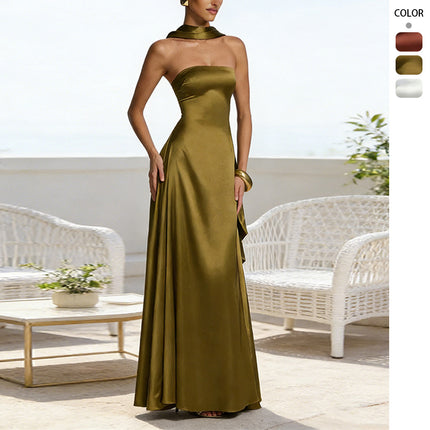 Women's Backless Tube Top High Waist Evening Gown | Party & Prom