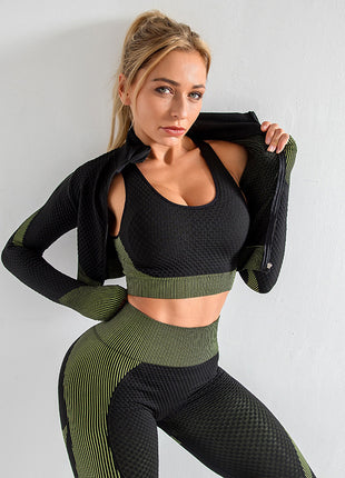 SS 3PCS Yoga Set Army green