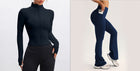 Women's Zipper Jacket High Waist Suit dark blue
