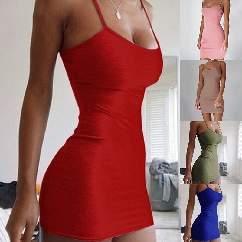 Pure Color Simple Tight-fitting Hip Skirt Red