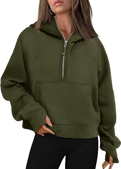 Women’s Zipper Hoodies Sweatshirt Army green