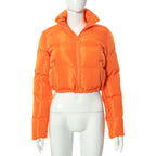 Women's Short Coat Winter Warm Jacket Orange
