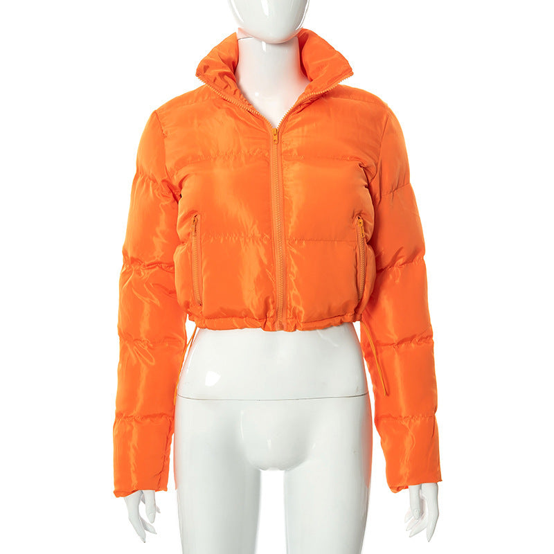 Women's Short Coat Winter Warm Jacket Orange