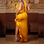 Women’s Elegant Sleeveless Halter Sheath Dress