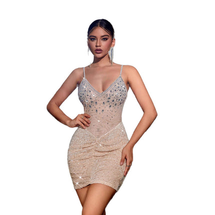 Sexy Diamond Sequins Mini Dress