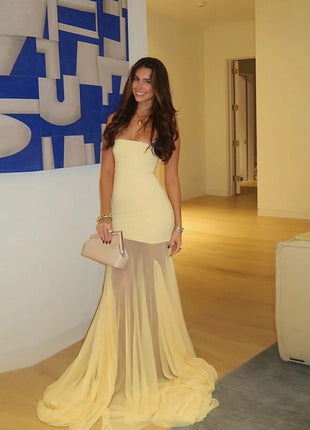 SS Off-neck Dress Yellow