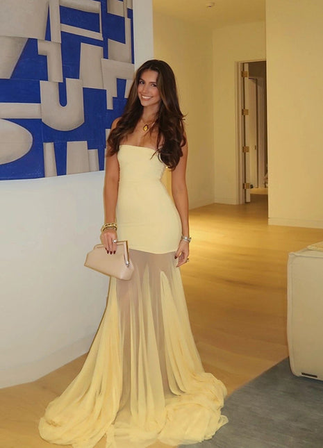 SS Off-neck Dress Yellow