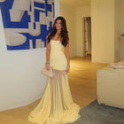 Fashion Off-neck Tube Top Dress Women Yellow