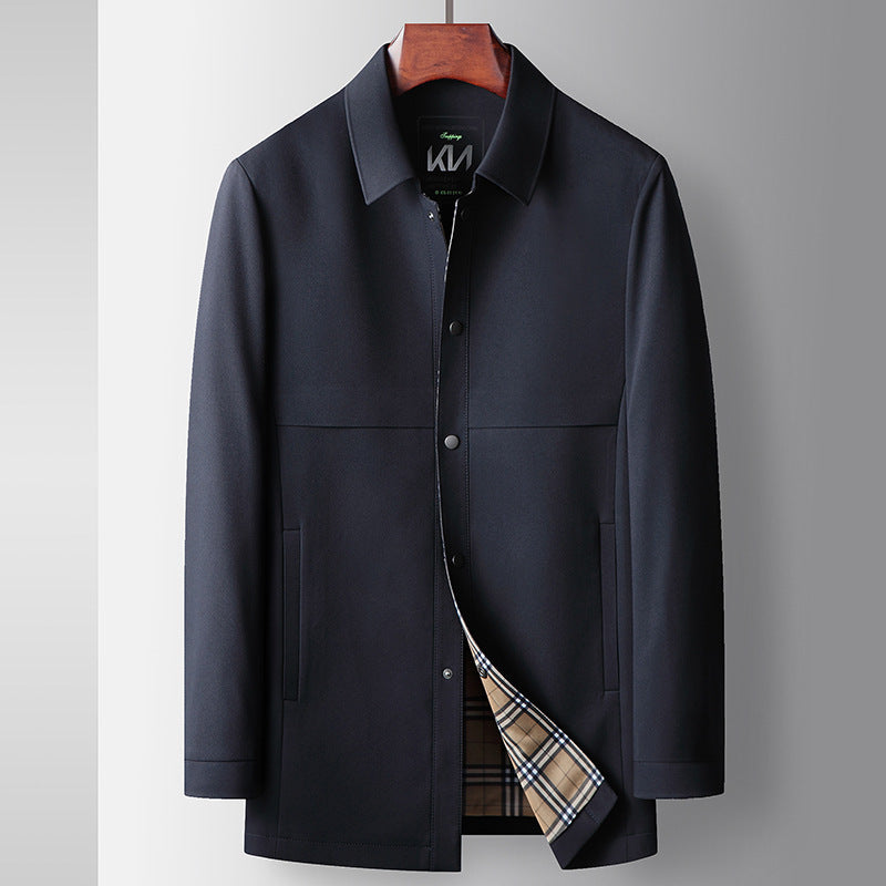 Autumn New Zipper Jacket Navy Blue