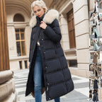 Winter Long Jacket With Fur Hood